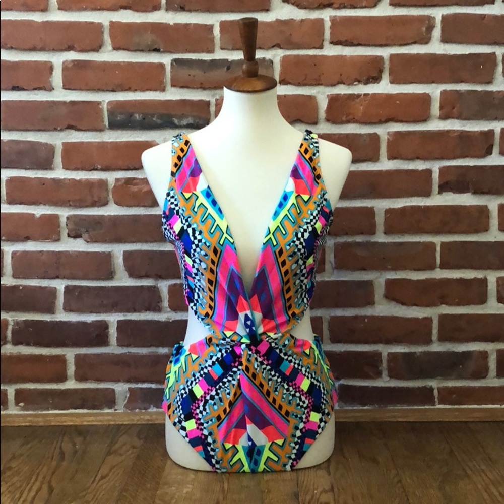 Mara Hoffman Geo Print One—Piece Bathing Suit